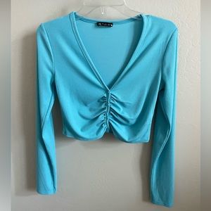 Zara long sleeve crop top